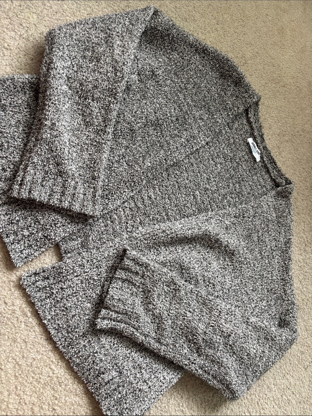 Double Zero Heather Gray Open-Front Knit Cardigan